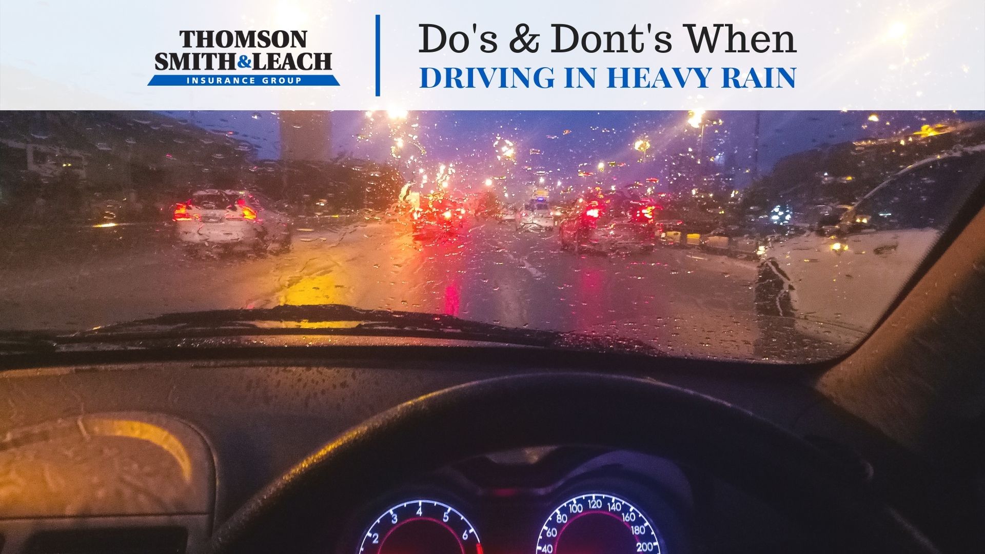 car windshield during heavy rain at night